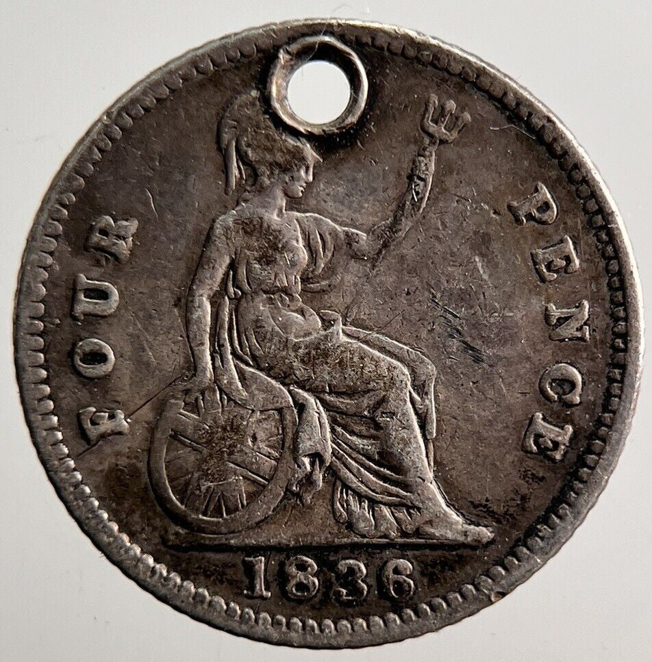 1836 William IV Groat Four - Pence Silver Coin | Fine Collectable Grade | a3588