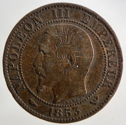 1853 France Napoleon Visite De Lille 5 Centimes Coin | Fine Collectable Grade