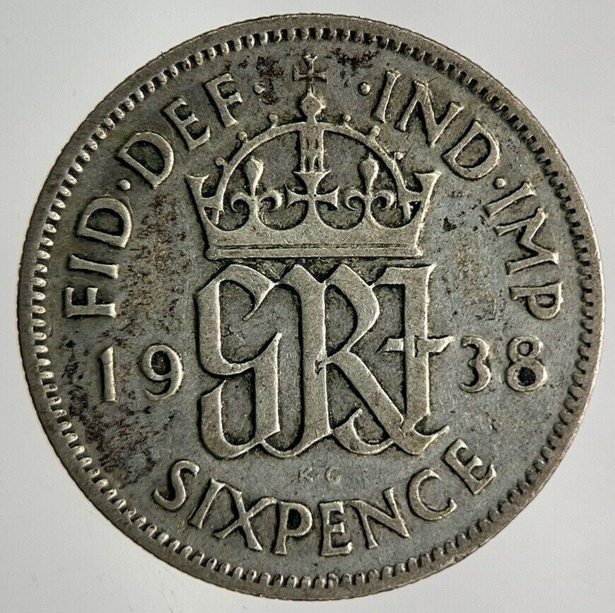 1938 George VI Sixpence Silver Coin | Fine Collectable Grade