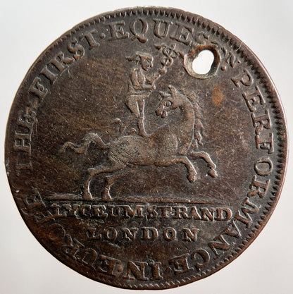 18th Century Rare First Equestrian London Lyceum Strand Token | Fine Grade a294