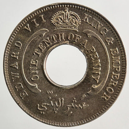 1908 West Africa 1/10th One Tenth Penny Coin | Very Fine Grade