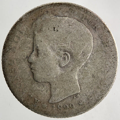 1899 Spain 1 Una Peseta Silver Coin | Fair Grade