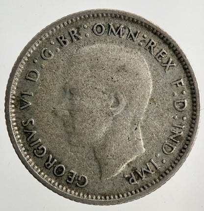 1948 Australia Sixpence Silver Coin | Fine Collectable Grade