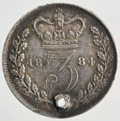 1884 Victoria Threepence | British Silver Coin | Very High Grade | a935