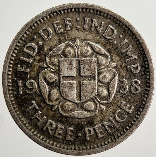 1938 George VI Threepence Silver Coin | Fine Collectable Grade | a8947