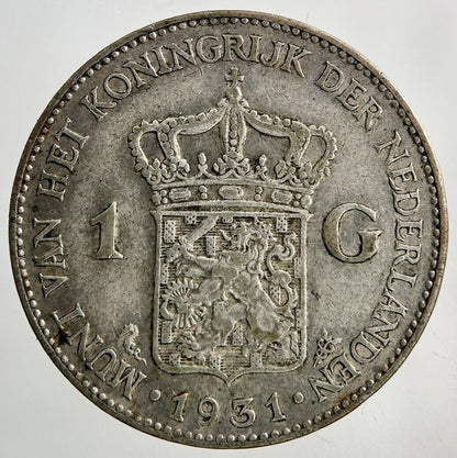 1931 Netherlands 1 Gulden Silver Coin | Fine Collectable Grade