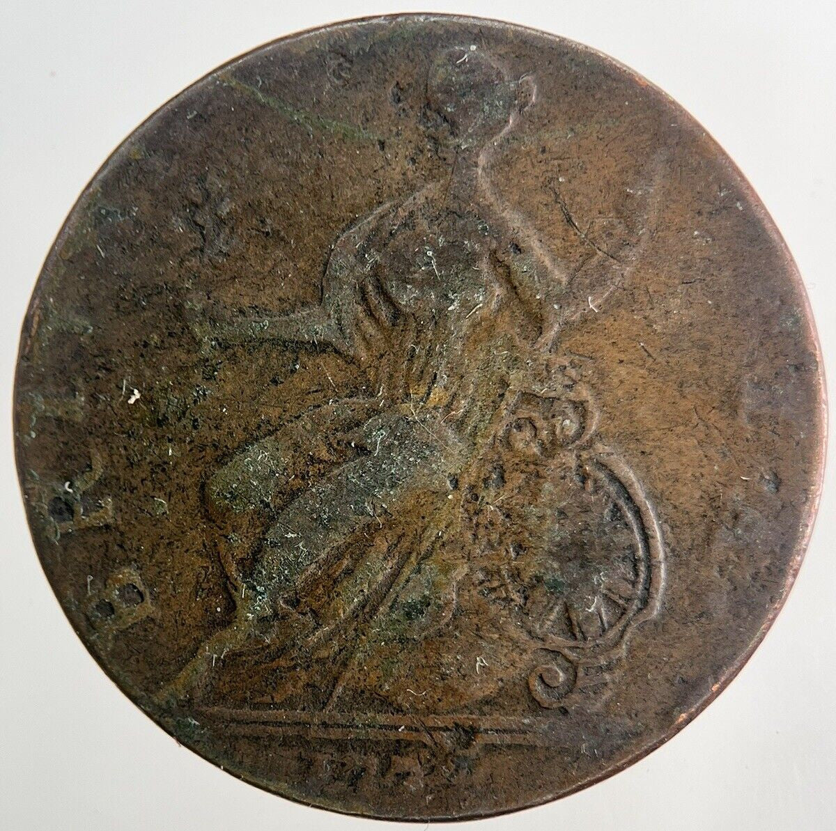 1774 George 3rd III Half - Penny British Coin | Fine Collectable Grade a9745