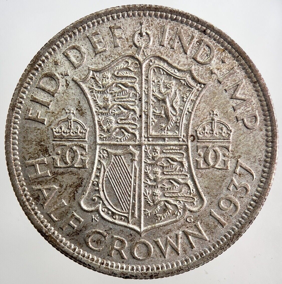 1937 George VI Half - Crown Silver Coin | Very Fine Grade | a5785