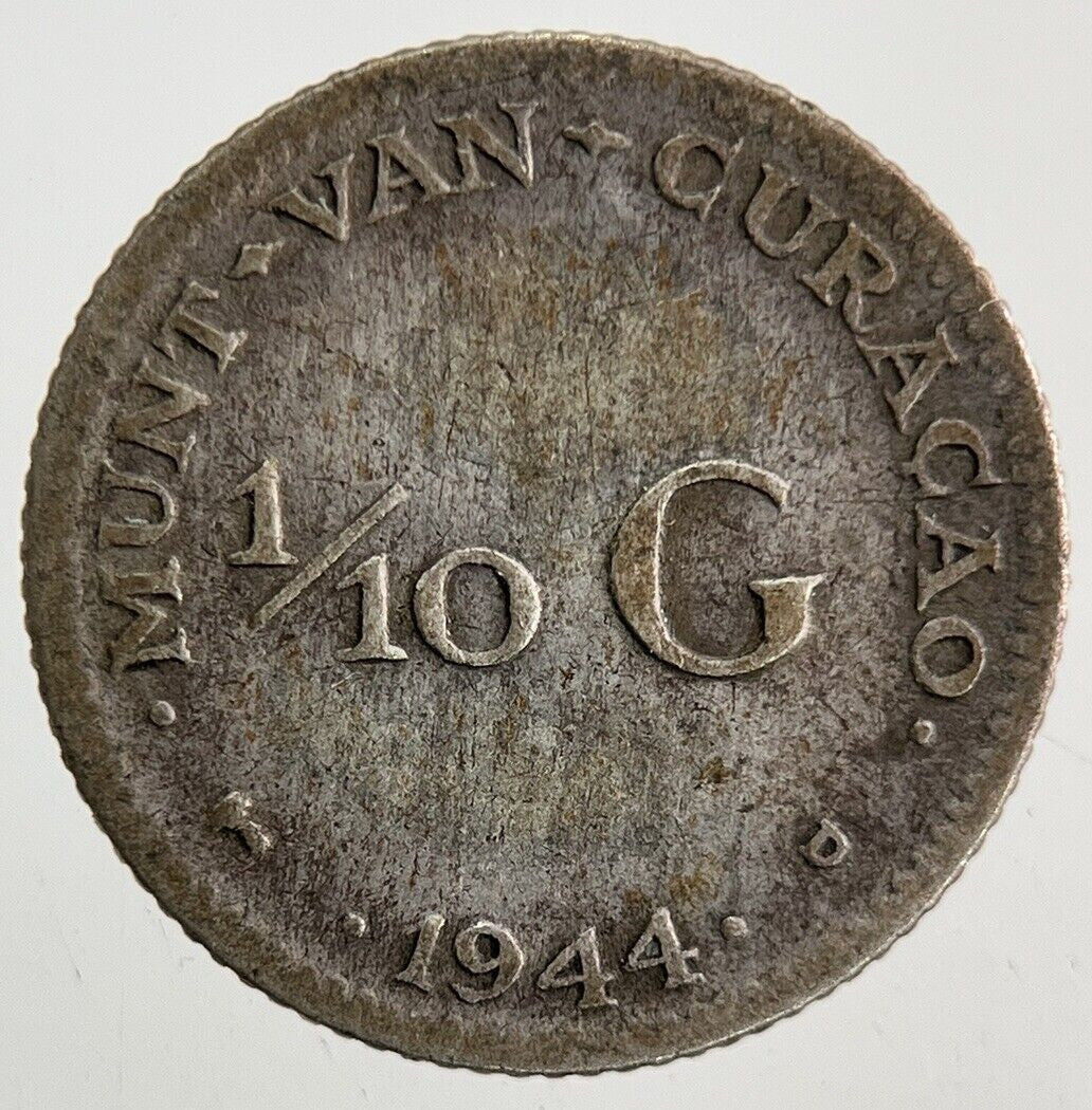 1944 Netherlands 1/10 Gulden Silver Coin | Fine Collectable Grade