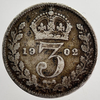 1902 Edward VII Threepence Silver Coin | Collectable Grade | a8722