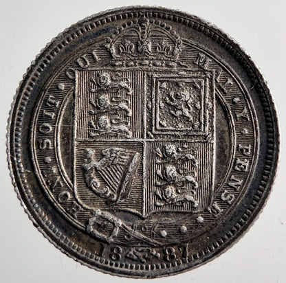 1887 Victoria Sixpence Silver Coin | Very High Grade