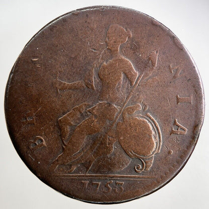 1753 George II 2nd Half - Penny Coin | Collectable Grade