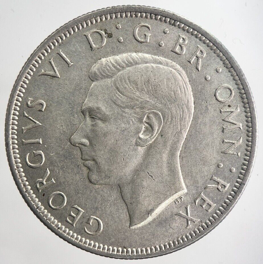 1945 George VI Half - Crown Silver Coin | Very Fine Grade | a6350