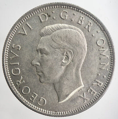 1945 George VI Half - Crown Silver Coin | Very Fine Grade | a6350