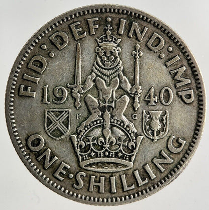 1940 George VI Shilling Silver Coin | Fine Collectable Grade