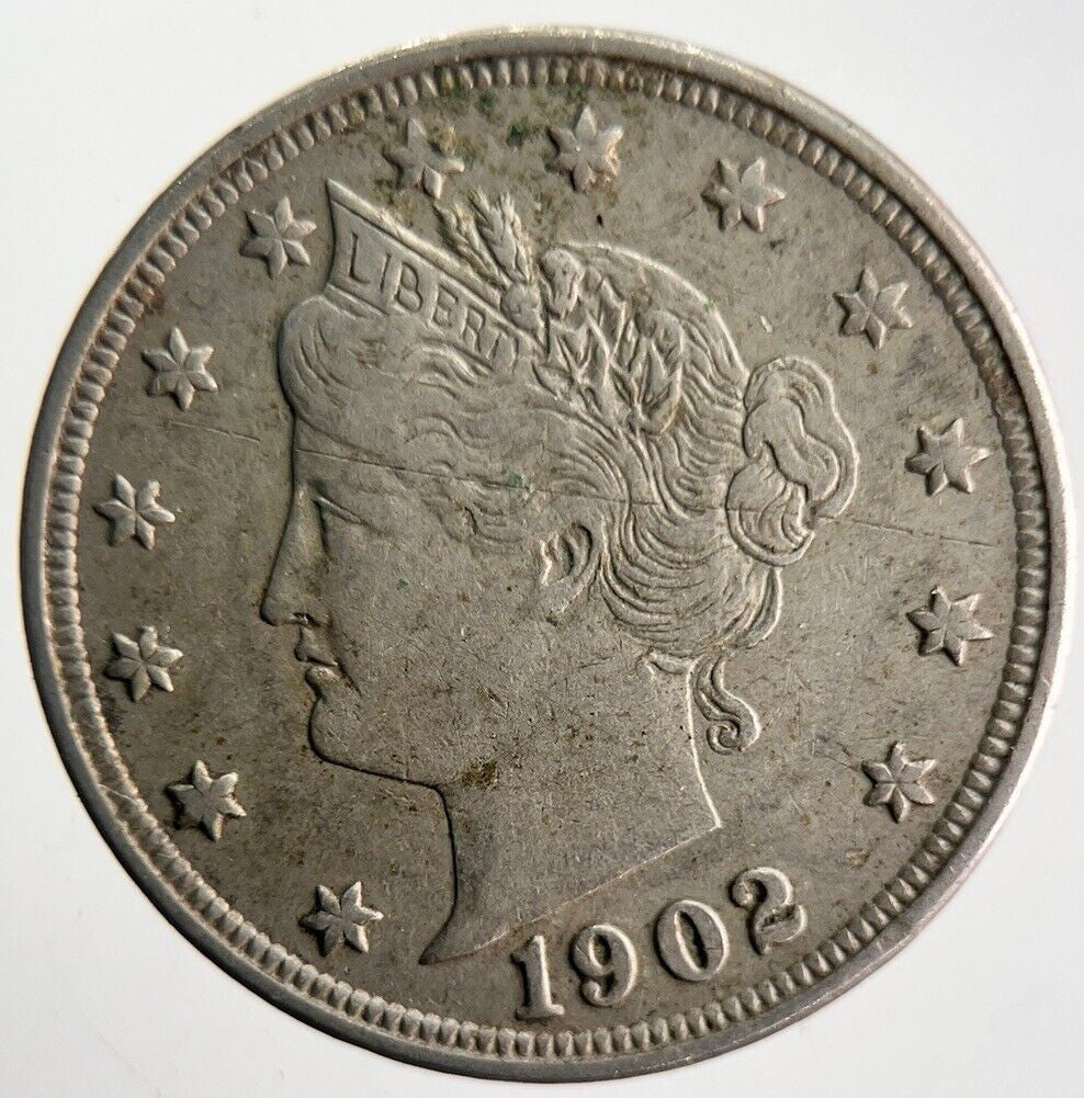 1902 US USA Liberty V Cents Nickel Coin | Very High Grade | a4633