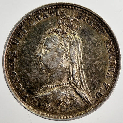 1887 Victoria Threepence Silver Coin | Very Fine Grade | a8597