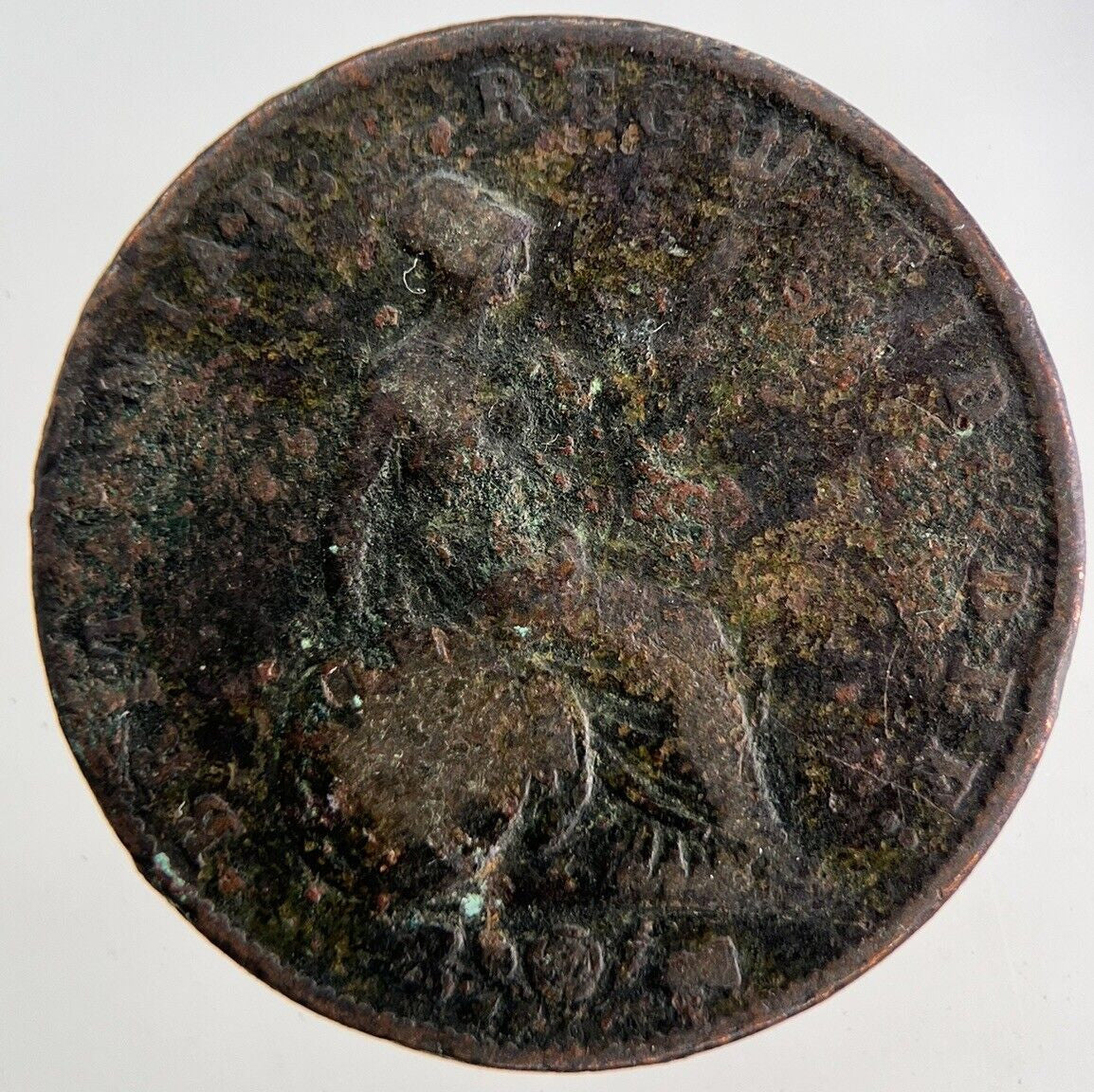 1838 Victoria Half-Penny Coin | Fair Grade