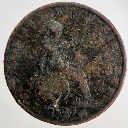 1838 Victoria Half-Penny Coin | Fair Grade