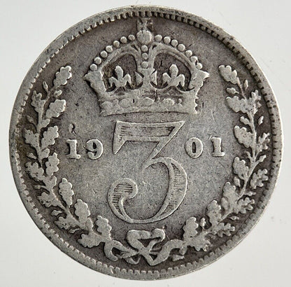 1901 Victoria Threepence Silver Coin | Fine Collectable Grade