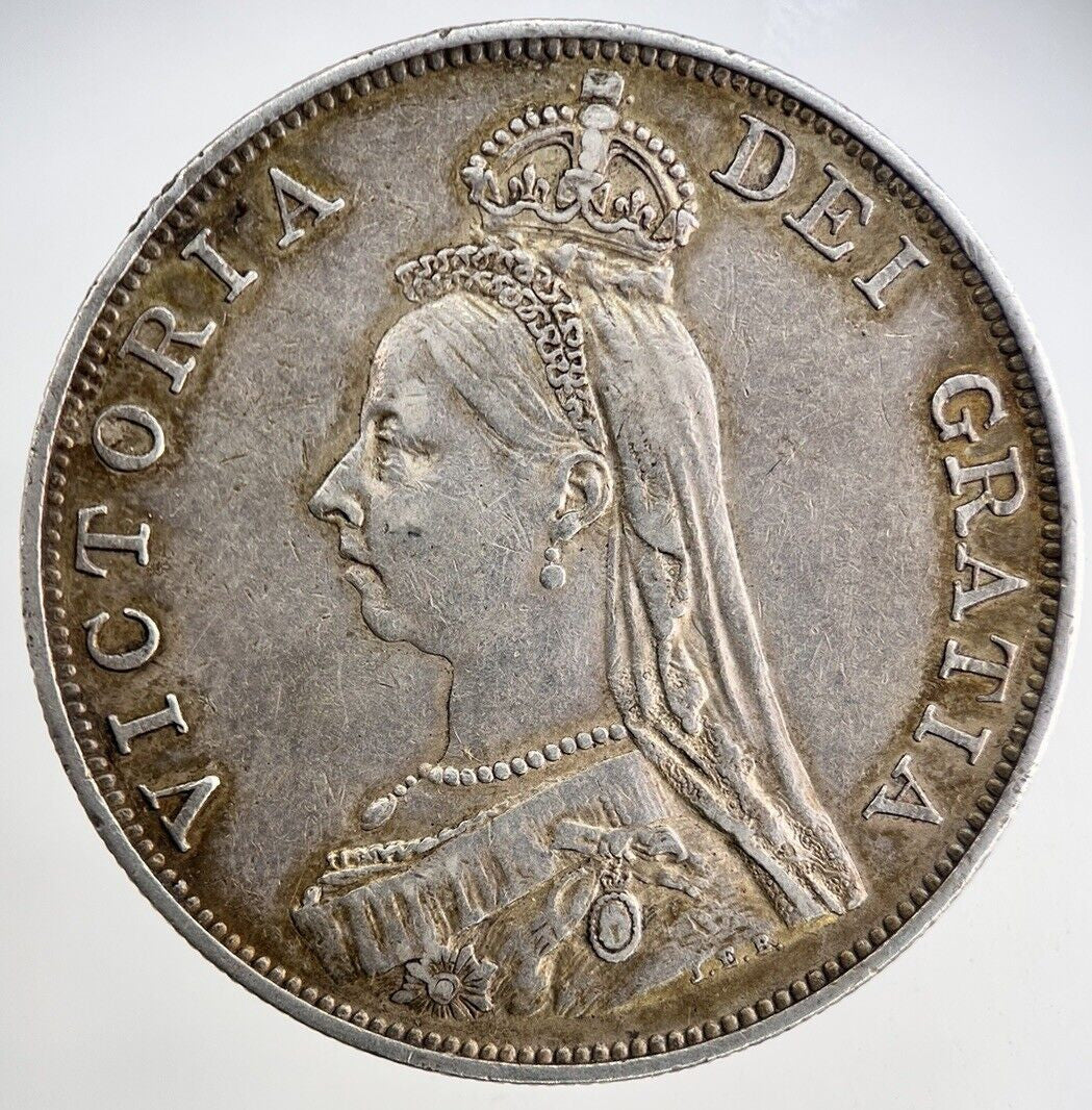 1887 Victoria Double - Florin Silver Coin | Very Fine Grade | a1895