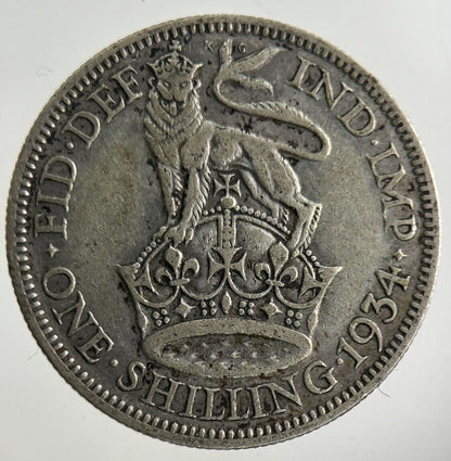 1934 George V Shilling Silver Coin | Fine Collectable Grade