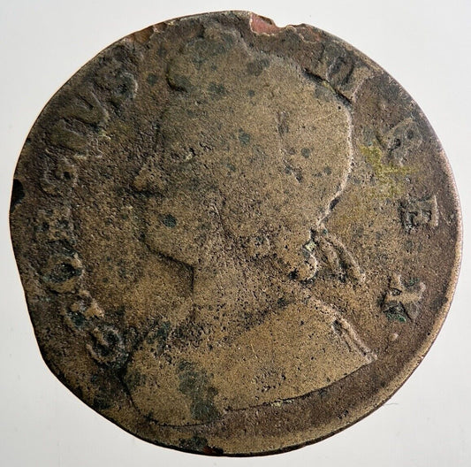 1738 George 2nd II Half-Penny British Coin | Fine Collectable Grade | a9464