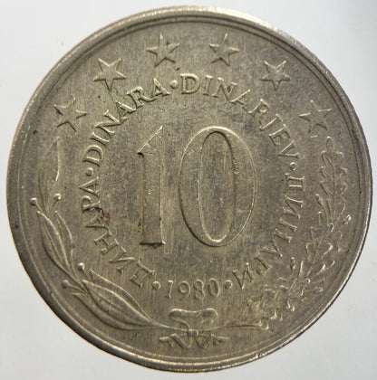 1980 Yugoslavia 10 Dinara Coin | Fine Collectable Grade | a7332