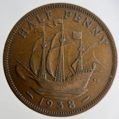 1938 George VI Half - Penny Coin | Fine Collectable Grade