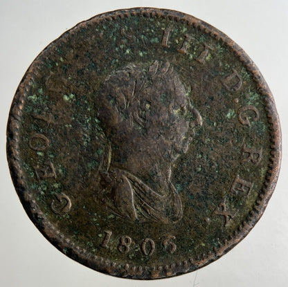 1806 George III 3rd Half-Penny Coin | Fine Collectable Grade
