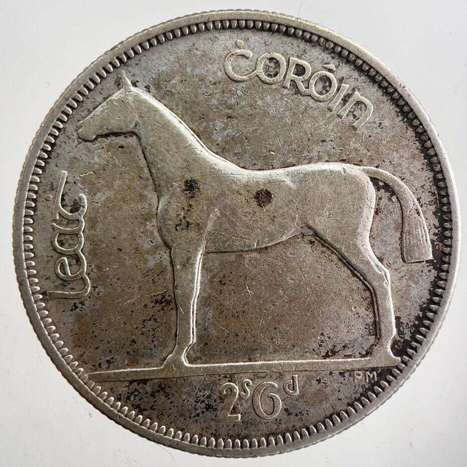1934 Irish Half - Crown Horse Silver Coin | Collectable Grade | a7398