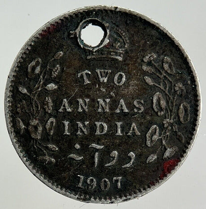 1907 India 2 Annas Silver Coin | Fine Collectable Grade