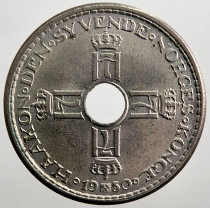 1950 Norway 1 One Krone Coin | Fine Collectable Grade | a7199