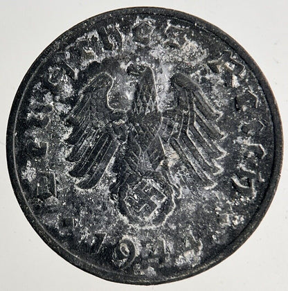 1944 Germany Nazi 1 Pfennig Coin | Fine Collectable Grade