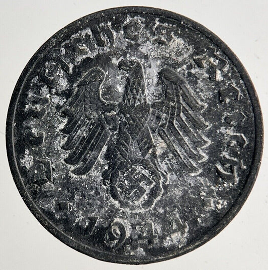 1944 Germany Nazi 1 Pfennig Coin | Fine Collectable Grade
