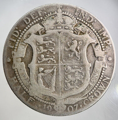 1907 Edward VII Half - Crown Silver Coin | Fine Collectable Grade