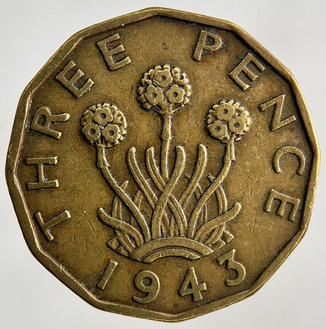 1943 George VI Brass Threepence Coin | Fine Collectable Grade