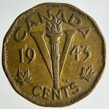 1943 Canada 5 Cents Coin | Fine Collectable Grade