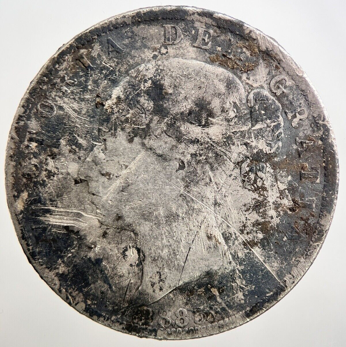 1885 Victoria Half-Crown Silver Coin | Fair Grade | a2705