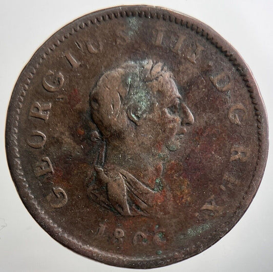 1806 George 3rd III Half - Penny British Coin | Collectable Grade | a3359