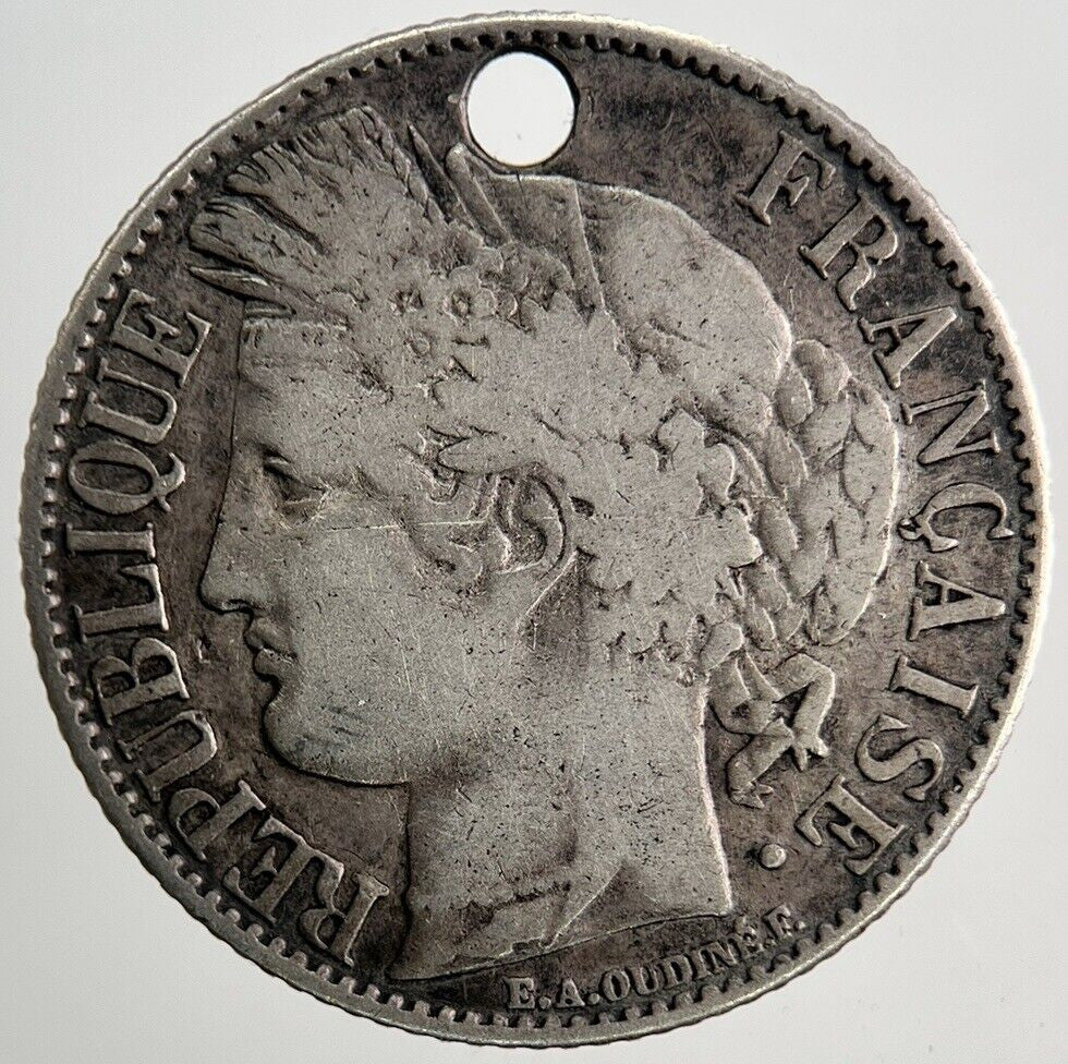 1895 France 1 One Franc Silver Coin | Fine Collectable Grade | a9442