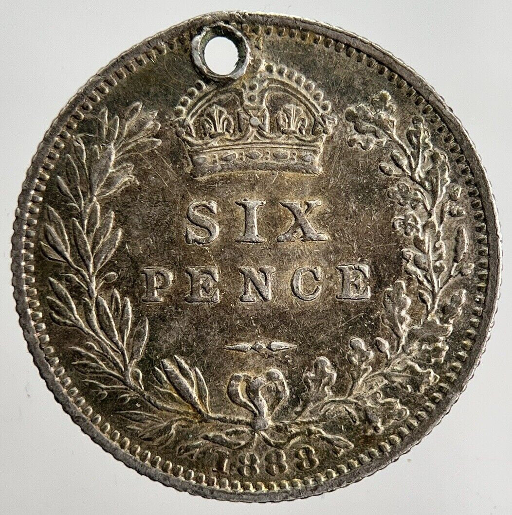 1888 Victoria Sixpence Silver Coin | Very High Grade | a2455