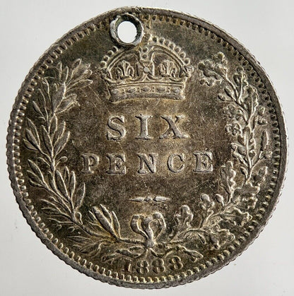 1888 Victoria Sixpence Silver Coin | Very High Grade | a2455
