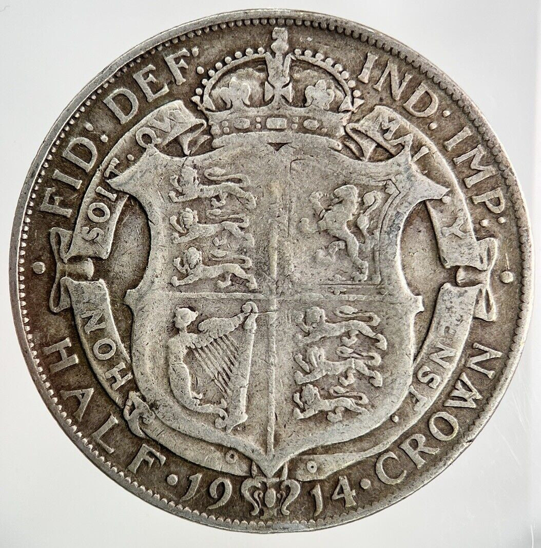 1914 George V Half - Crown Silver Coin | Fine Collectable Grade