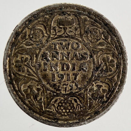 1917 India 2 Annas Silver Coin | Fine Collectable Grade | a6581