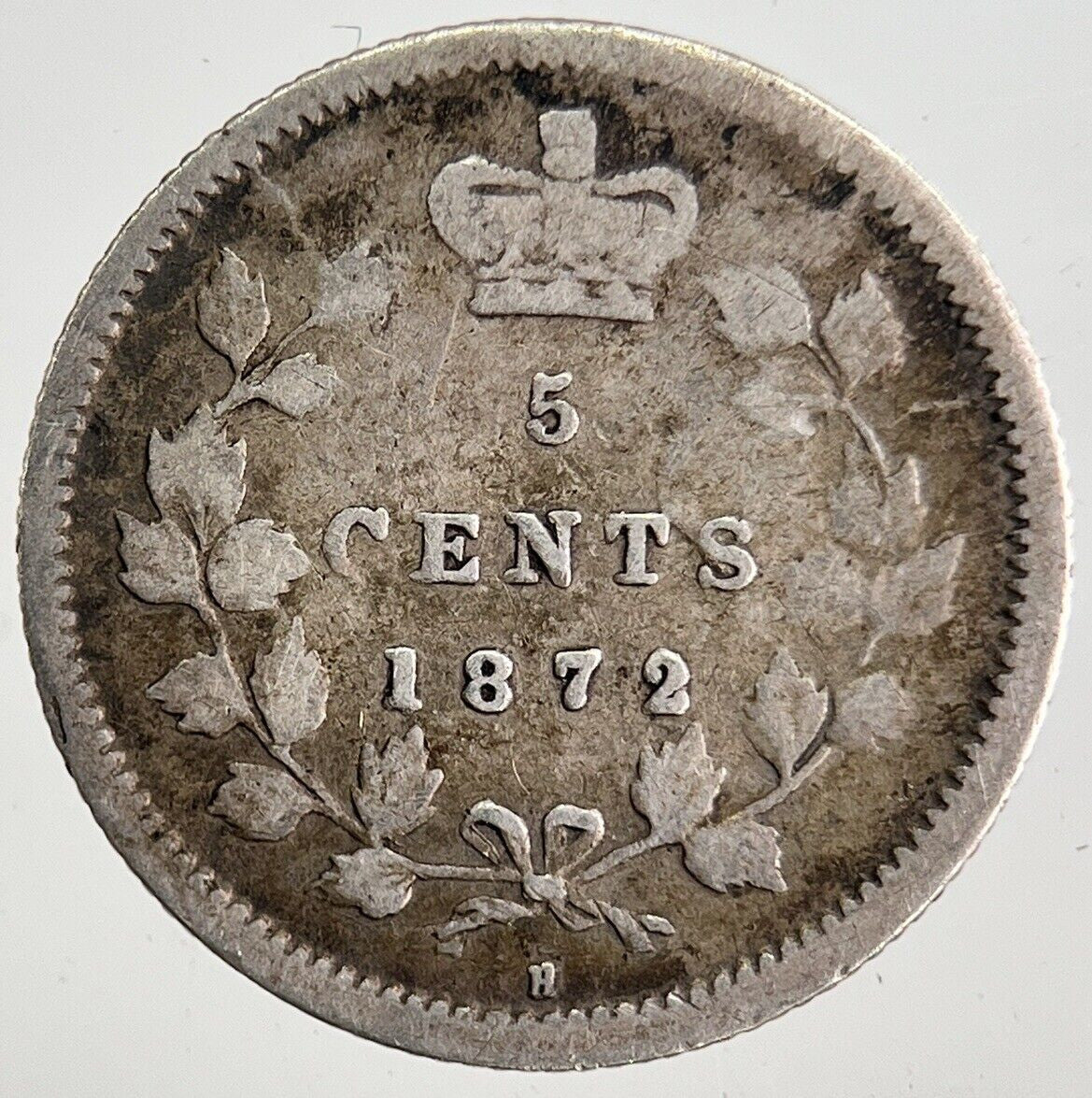 1872 - H Canada 5 Cents Silver Coin | Collectable Grade | a8302