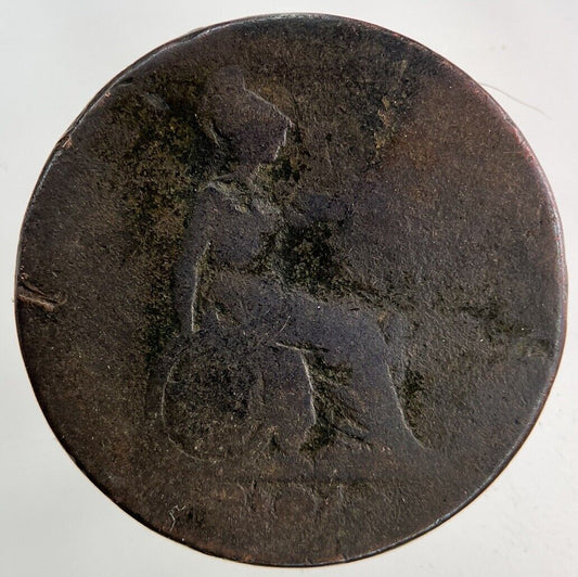British George IV Half - Penny Coin | Worn Grade