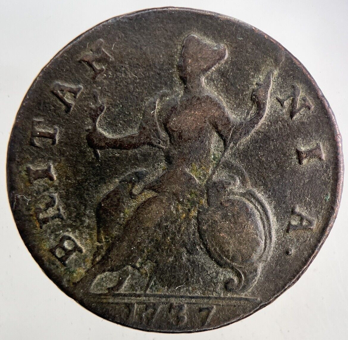 1737 George II 2nd Half-Penny Coin | Fine Collectable Grade