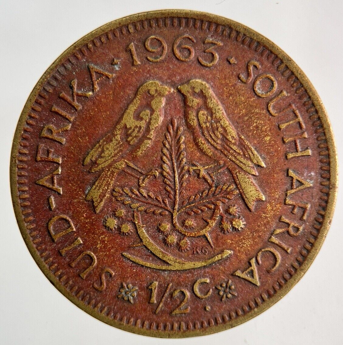 1963 South Africa 1/2 Half Cent Coin | Fine Collectable Grade