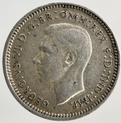 1944 - S Australia Threepence Silver Coin | Fine Collectable Grade